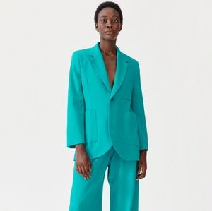 Baum Und Pferdgarten Teal Bristol Blazer NWOT Size 38/US Size 6